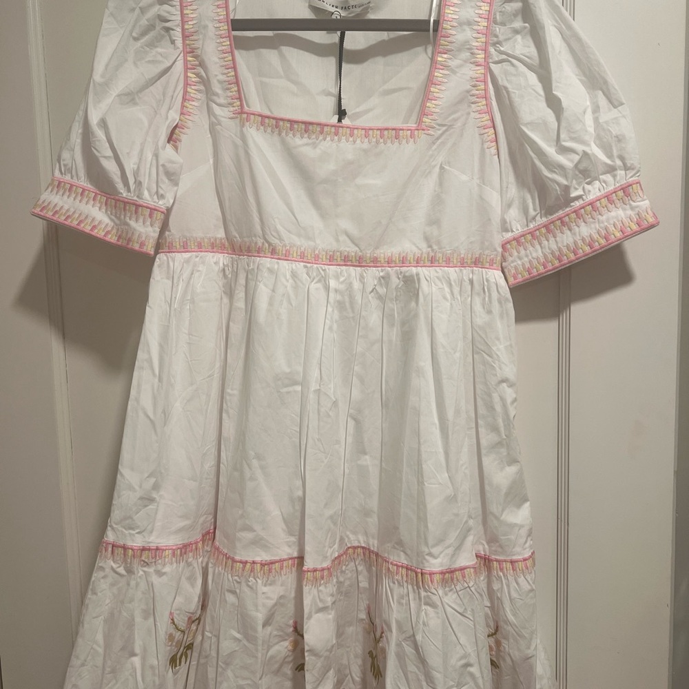 English Factory White and Pink Dress